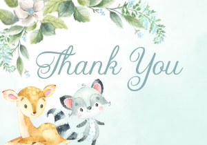 Forest Babies Baby Shower Thank You - Boy: Woodland Baby Shower Invitation - Boy (Bundle)