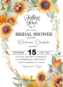 Sunflower Bridal Shower Invitation-1 (Bundle) design preview