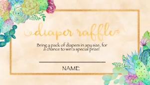 Cacti Diaper Raffle: Cacti Baby Shower Invitation (Bundle)
