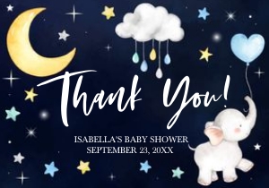 Over The Moon Thank You -1: Over The Moon Baby Shower Invitation -1 (Bundle)