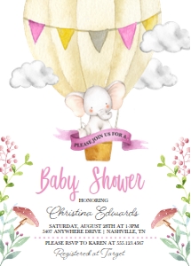 Elephant Baby Shower Invitation -2: Elephant Baby Shower Invitation -2 (Bundle)