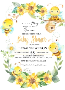 Bee Baby Shower Invitation -1: Bee Baby Shower Invitation -1 (Bundle)