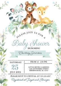 Forest Babies Baby Shower Invitation - Boy: Woodland Baby Shower Invitation - Boy (Bundle)