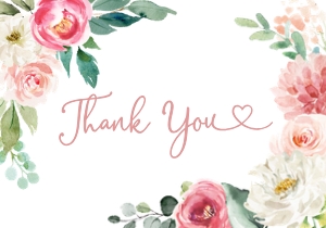 Pink Garden Thank You -4: Pink Garden Baby Shower Invitation -1 (Bundle)