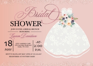 Bridal Dress Bridal Shower Invitation - 3: Bridal Dress Invitation - 3