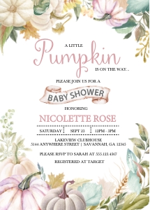 Soft Fall Pumpkin Baby Shower Invitation -2: Soft Fall Pumpkin Baby Shower Invitation -2