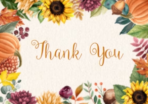 Autumn Sunflower Thank You: Autumn Sunflower Birthday Invitation (Bundle)