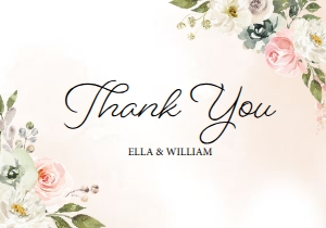 Peachy Garden Thank You Card: Peachy Garden Thank You Card