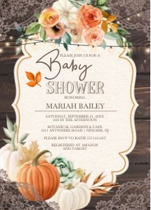 Rustic Dark Wood Baby Shower Invitation -1: Rustic Dark Wood Baby Shower Invitation (Bundle)