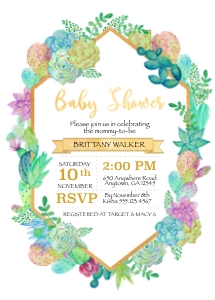 Cacti Baby Shower Invitation (WHITE background): Cacti Baby Shower Invitation Bundle (WHITE background)
