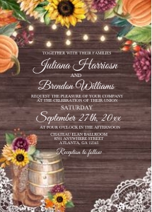 Autumn Sunflower Wedding Invitation -2: Autumn Sunflower Wedding Invitation -2