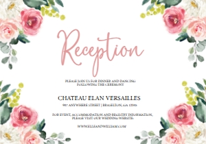 Pink Garden Reception Insert -2: Pink Garden Wedding Invitation -2 (Bundle)
