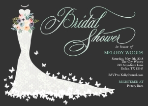 Bridal Dress Bridal Shower Invitation - 8: Bridal Dress Invitation - 8