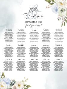 Peachy Garden Seating Chart 18x24 (Dark): Peachy Garden Seating Chart (Dark)