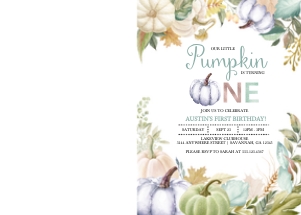 Soft Fall Pumpkin Birthday Invitation --1 (Photo): Soft Fall Pumpkin Photo Birthday Invitation -1 (Bundle)
