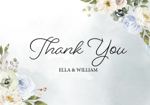 Peachy Garden Thank You Card (Dark): Peachy Garden Thank You Card (Dark)