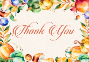 Colorful Harvest Thank You -3: Colorful Harvest Thank You -3