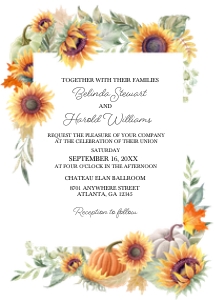 Sunflower Wedding Invitation -1: Sunflower Wedding Invitation -1 (Bundle)