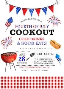 4th of July BBQ Invitation - 1: 4th of July BBQ Invitation -1