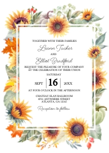 Sunflower Wedding Invitation -2: Sunflower Wedding Invitation -2 (Bundle)