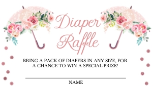 Pink Garden Diaper Raffle -2 design preview