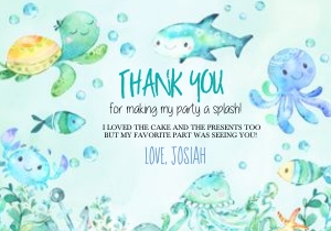 Splash Thank You - 1: Splash Birthday Invitation -1 (Bundle)