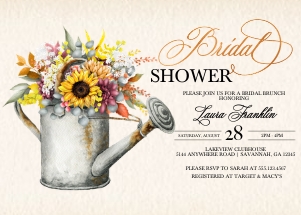 Autumn Sunflower Bridal Shower Invitation -3: Autumn Sunflower Bridal Shower Invitation -3