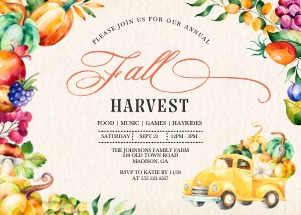 Colorful Harvest Fall Invitation: Colorful Harvest Festival Invitation