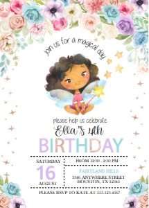 Fairy Birthday Invitation -1: Fairy Birthday Invitation -1