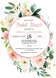 Peachy Floral Bridal Invitation -3: Peachy Floral Bridal Invitation -3