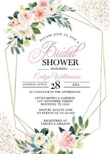 Peachy Floral Bridal Invitation -1: Peachy Floral Bridal Invitation -1