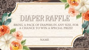 Rustic Dark Wood Diaper Raffle: Rustic Dark Wood Diaper Raffle