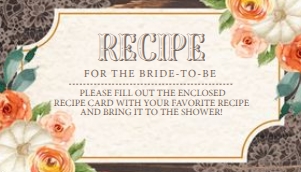 Rustic Dark Wood Recipe Insert: Rustic Dark Wood Bridal Shower Invitation (Bundle)
