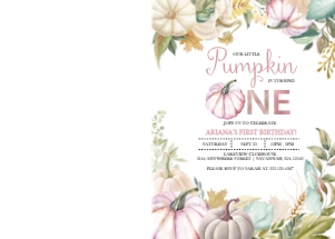 Soft Fall Pumpkin Birthday Invitation --2 (Photo): Soft Fall Pumpkin Photo Birthday Invitation -2