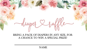 Pink Garden Diaper Raffle Insert: Pink Garden Diaper Raffle -1
