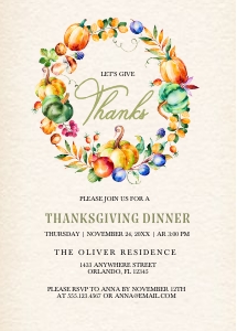 Colorful Harvest Thanksgiving Invitation - 4: Colorful Harvest Thanksgiving Invitation-3