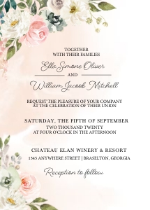 Peachy Garden Wedding Invite: Peachy Garden Wedding Invitation