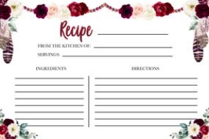 Burgundy Boho Recipe Instructions: Burgundy Boho Bridal Shower Invitation (Bundle)