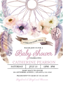 Purple Boho Baby Shower Invitation -2: Purple Boho Baby Shower Invitation-2 (Bundle)