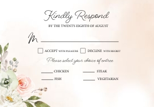 Peachy Garden RSVP Insert: Peachy Garden Wedding Invitation (Bundle)