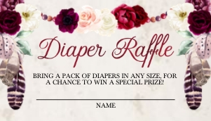 Burgundy Boho Diaper Raffle -2: Burgundy Boho Diaper Raffe -2