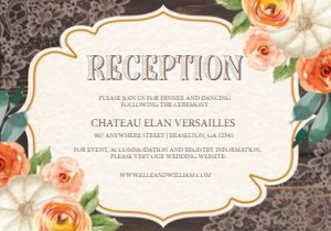 Rustic Dark Wood Reception Insert: Rustic Dark Wood Wedding Invitation (Bundle)