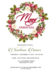 Be Merry Christmas Dinner Invitation -3: Be Merry Christmas Dinner Invitation -3