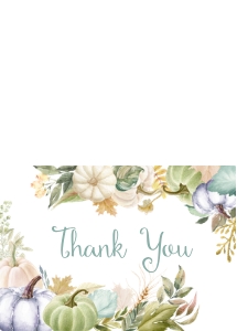 Soft Fall Pumpkin Thank You -1 (Folded): Soft Fall Pumpkin Birthday Invitation -1 (Bundle)