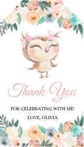 Peachy Owl Favor Tag: Peachy Owl Favor Tag