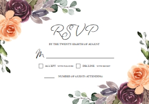 Peach Plum Floral RSVP Insert: Peach Plum Floral Wedding Invitation -1 (Bundle)