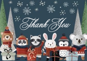 Christmas Forest Friends Thank You: Christmas Forest Friends Birthday Invitation (Bundle)