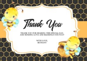 Bee Thank You -2: Bee Baby Shower Invitation -2 (Bundle)