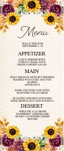 Autumn Sunflower Wedding Menu: Autumn Sunflower Wedding Menu