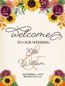 Autumn Sunflower Welcome Sign: Autumn Sunflower Welcome Sign